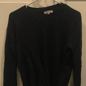 Madewell Navy Front-Tie Sweater